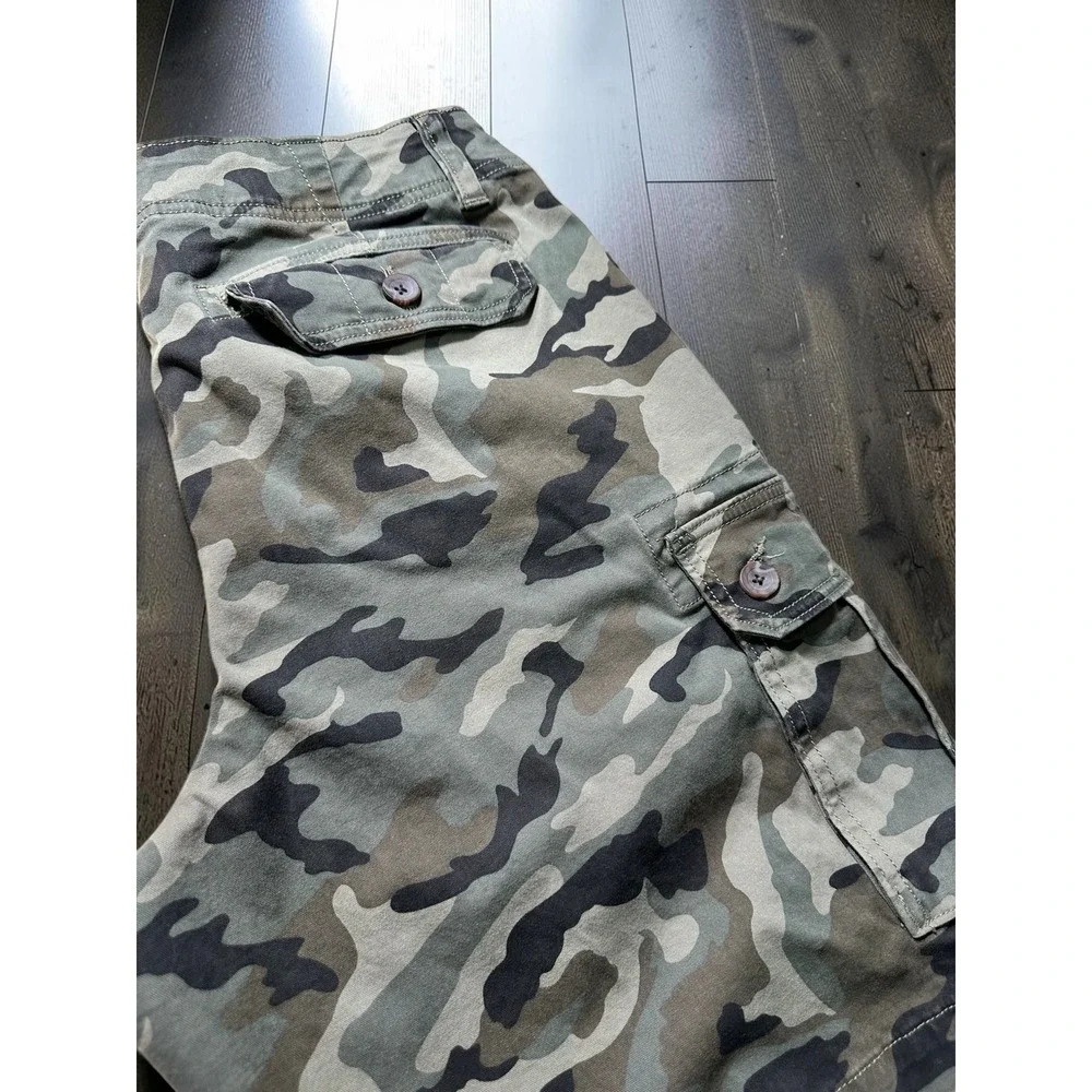 Urban Pipeline SuperFlex Camo Cargo Shorts Mens 36 Green Camouflage Utility